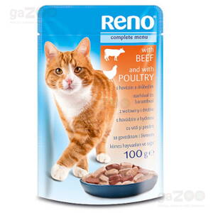 RENO Cat kúsky - hovädzie + hydina 100g