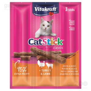 VITAKRAFT Cat Stick classic morka a jahňa 3ks