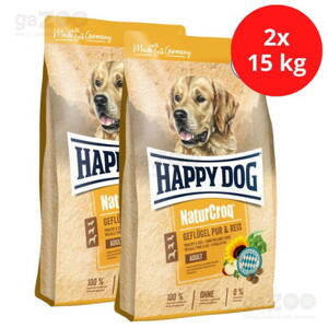 HAPPY DOG Naturcroq Geflügel Pur & Reis 2x15kg