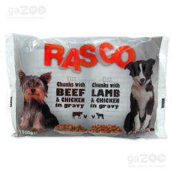 RASCO Dog hydina a hovädzie + jahňacie a hydina 4x100g