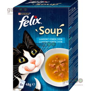 FELIX Soup Lahodný výber s treskou, s tuniakom, s platesou 6 x 48 g