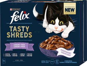 FELIX Tasty Shreds lahodný výber mix v šťave 12 x 80 g