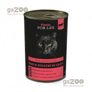 FITMIN cat For Life Adult Beef & Poultry in gravy 400g