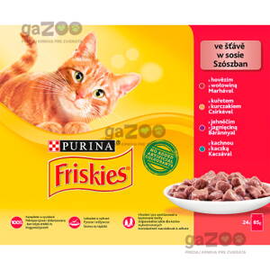 FRISKIES multibalenie s kuraťom, s hovädzím, s jahňacím, s kačicou v šťave 24 x 85 g