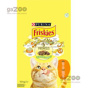 FRISKIES cat Adult s kuraťom a so zeleninou 10kg