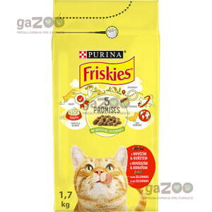 FRISKIES cat Adult s hovädzím, kuracím a so zeleninou 1,7 kg