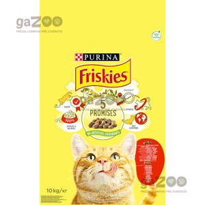 FRISKIES cat Adult s hovädzím, kuracím a so zeleninou 10 kg