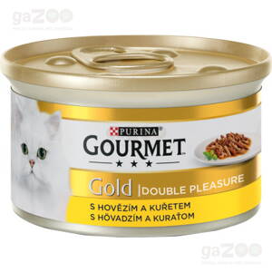 GOURMET Gold Double Pleasure s hovädzím a kuraťom 24x85g