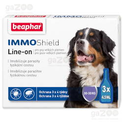  VÝPREDAJ  BEAPHAR Line-on IMMO Shield pre psy L 3x4,5ml EXP 31.03.24