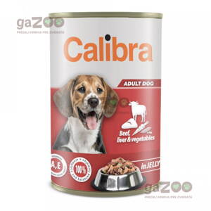 CALIBRA Dog konz. hovädzie+pečeň+zel. v želé 1240g