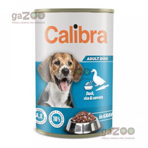 CALIBRA Dog konz. kačka+ryža+mrkva v omáčke 1240g