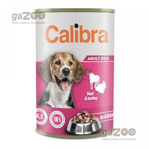 CALIBRA Dog konz. teľacie+morčacie v omáčke 1240g