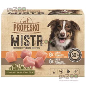 PROPESKO Mistr dog kapsičky s kuracím a morčacím v omáčke 12x85g