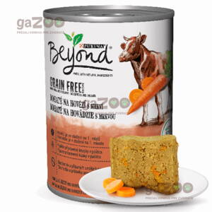 PURINA Beyond bez obilnín kúsky v paštéte bohaté na hovädzie s mrkvou 400g